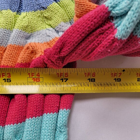 Chaps Cable Knit Striped Pastel Rainbow Cotton Sweater (Size: Large) - Picture 2 of 15